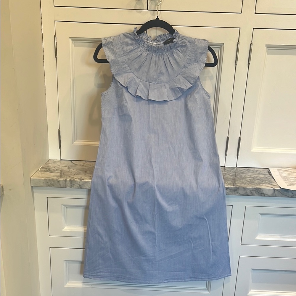 Halogen Blue Ruffled Sleeveless Sheath Dress